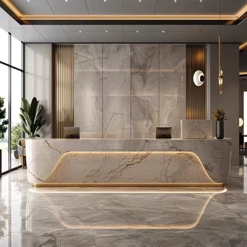 Home Office Tienda - โต๊ะรับแขกหรูหรา ดีไซน์ทันสมัย สำหรับร้านเสริมสวย โต๊ะประชาสัมพันธ์โดดเด่นมีเอกลักษณ์ เฟอร์นิเจอร์ตกแต่งบ้าน