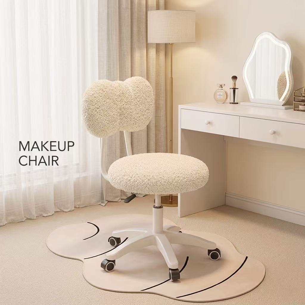 Home Office Furniture - เก้าอี้สำนักงานแบบหมุนได้ รุ่น Cute Boucle 360 °