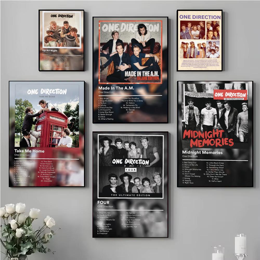 Home Office Icon - โปสเตอร์วงดนตรีชายชื่อดัง O-One Direction ภาพพิมพ์ตกแต่งผนังอัลบั้มเพลง สำหรับตกแต่งห้องนอน ห้องนั่งเล่น