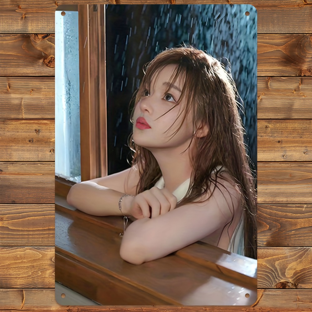 Home Office Gif - งานศิลปะติดผนังอะลูมิเนียมรูปหยดน้ำฝนสุดหรูสำหรับผู้หญิง, แบบแบน 2 มิติ ไม่มีกรอบ ขนาด