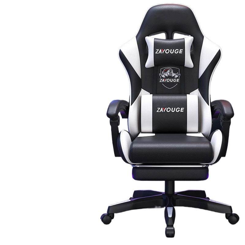 Home Office Work - เก้าอี้เกมมิ่งสำหรับพีซี โต๊ะทำงาน สำนักงาน ใช้ในบ้าน ปรับระดับความสูงได้ตามหลักสรีรศาสตร์ สไตล์รถแข่ง