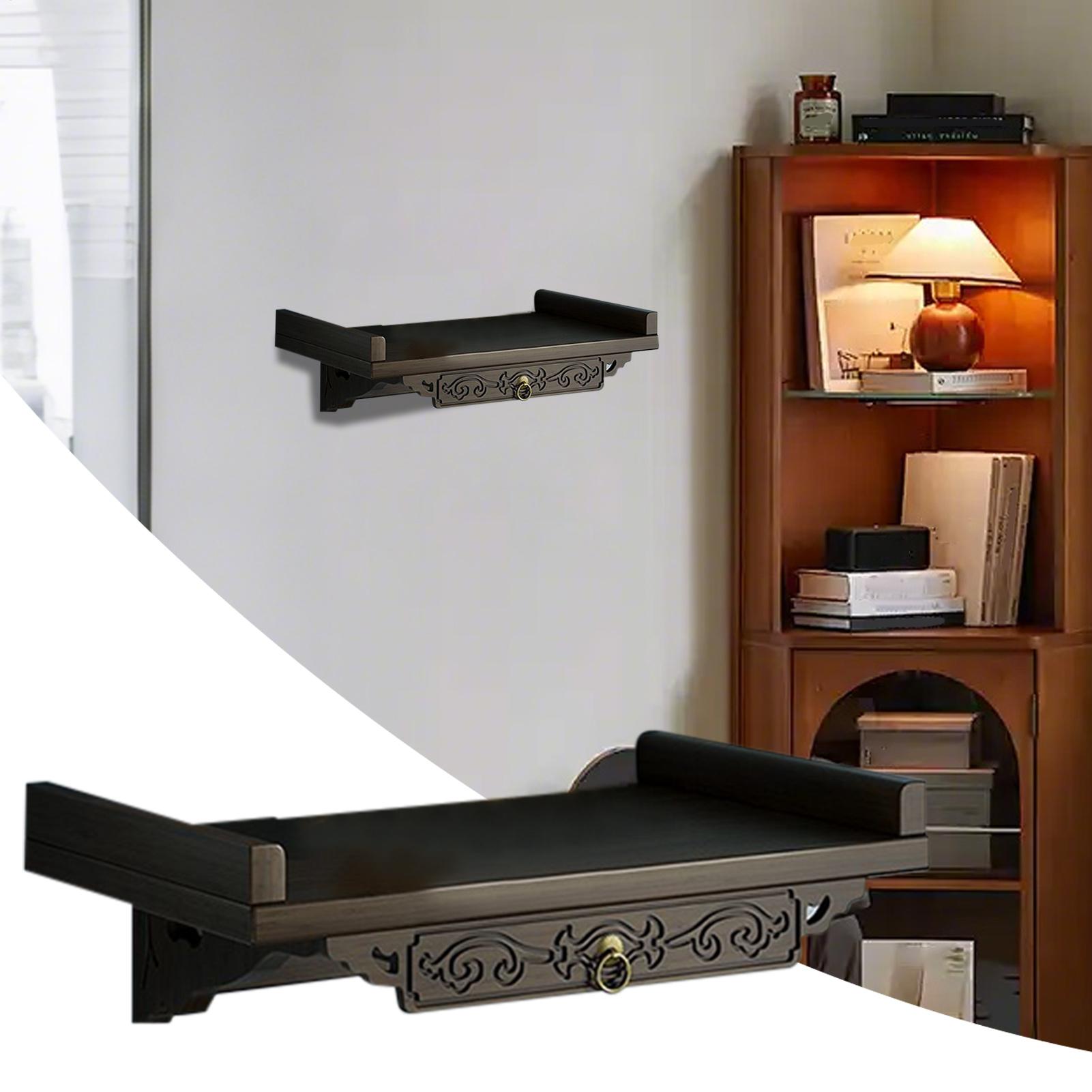 Desktop Organizer Bamboo - แท่นบูชาไม้ไผ่ตกแต่งชั้นวางไม้พระพุทธรูปแท่นบูชาชั้นวางศาลตาราง Double Layer Strong โหลดแบริ่ง Rack
