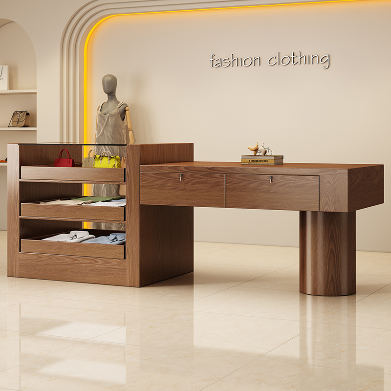 Home Office Tienda - โต๊ะรับแขกไม้ดีไซน์ทันสมัย เคาน์เตอร์ร้านค้า โต๊ะประชาสัมพันธ์หรูหรา โต๊ะประชาสัมพันธ์รูปตัว L เฟอร์นิเจอร์สำนักงาน