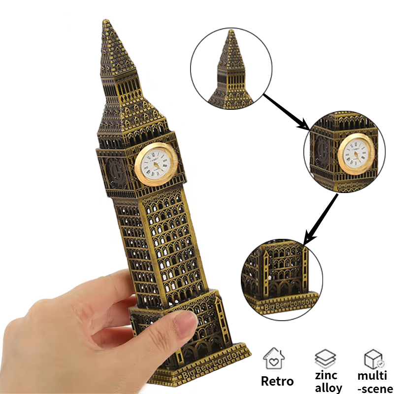 Home Office Icon - ของที่ระลึกคุณภาพสูงรูปปั้นบิ๊กเบนในลอนดอน เหมาะสำหรับตกแต่งบ้าน สำนักงาน โรงเรียน หรือโต๊ะทำงาน เป็นของขวัญคริสต์มาส