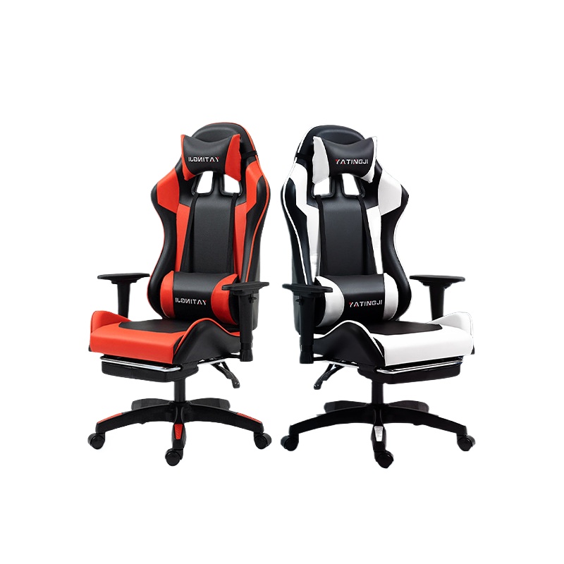 Home Office Chair - เก้าอี้เกมมิ่งสำหรับอีสปอร์ตและใช้งานในสำนักงาน เก้าอี้คอมพิวเตอร์ปรับเอนได้ตามหลักสรีรศาสตร์ พร้อมฟังก์ชั่นนวด รองรับหลังส่วนล่าง หมุนได้ ใช้ในบ้าน
