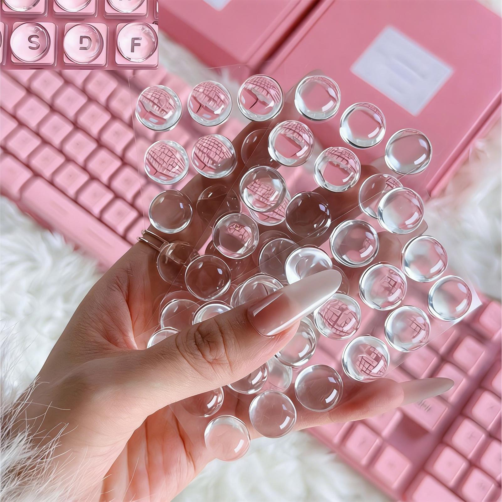 Home Office Keyboard - สติ๊กเกอร์แป้นพิมพ์สำหรับเล็บยาว อุปกรณ์เสริมคอมพิวเตอร์ แผ่นปิดแป้นพิมพ์แบบใสสำหรับเล็บยาว สำหรับผู้หญิง สาวๆ คุณหญิง