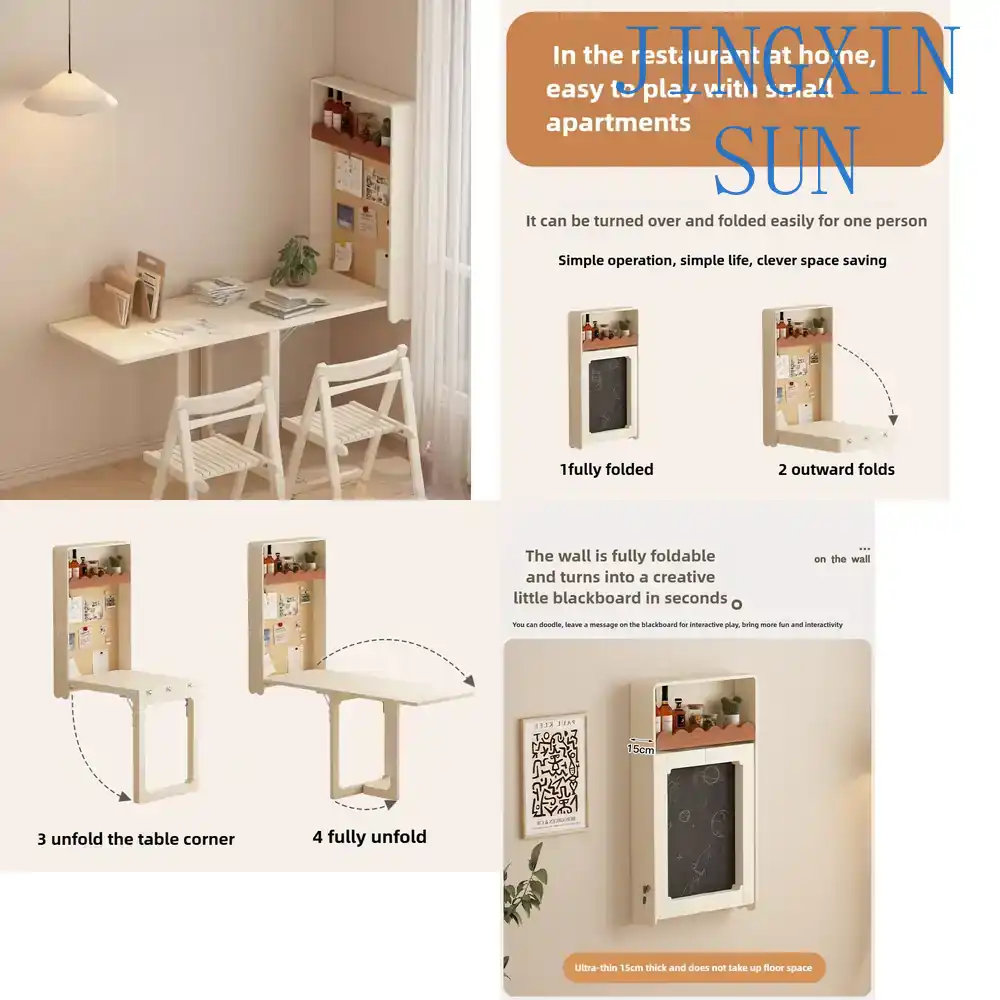 Home Office Of Ikea - โต๊ะพับติดผนังแบบทันสมัย พร้อมที่เก็บของแบบซ่อน ปรับได้อเนกประสงค์ ทำจากไม้ ใช้สำหรับรับประทานอาหาร โฮมออฟฟิศ