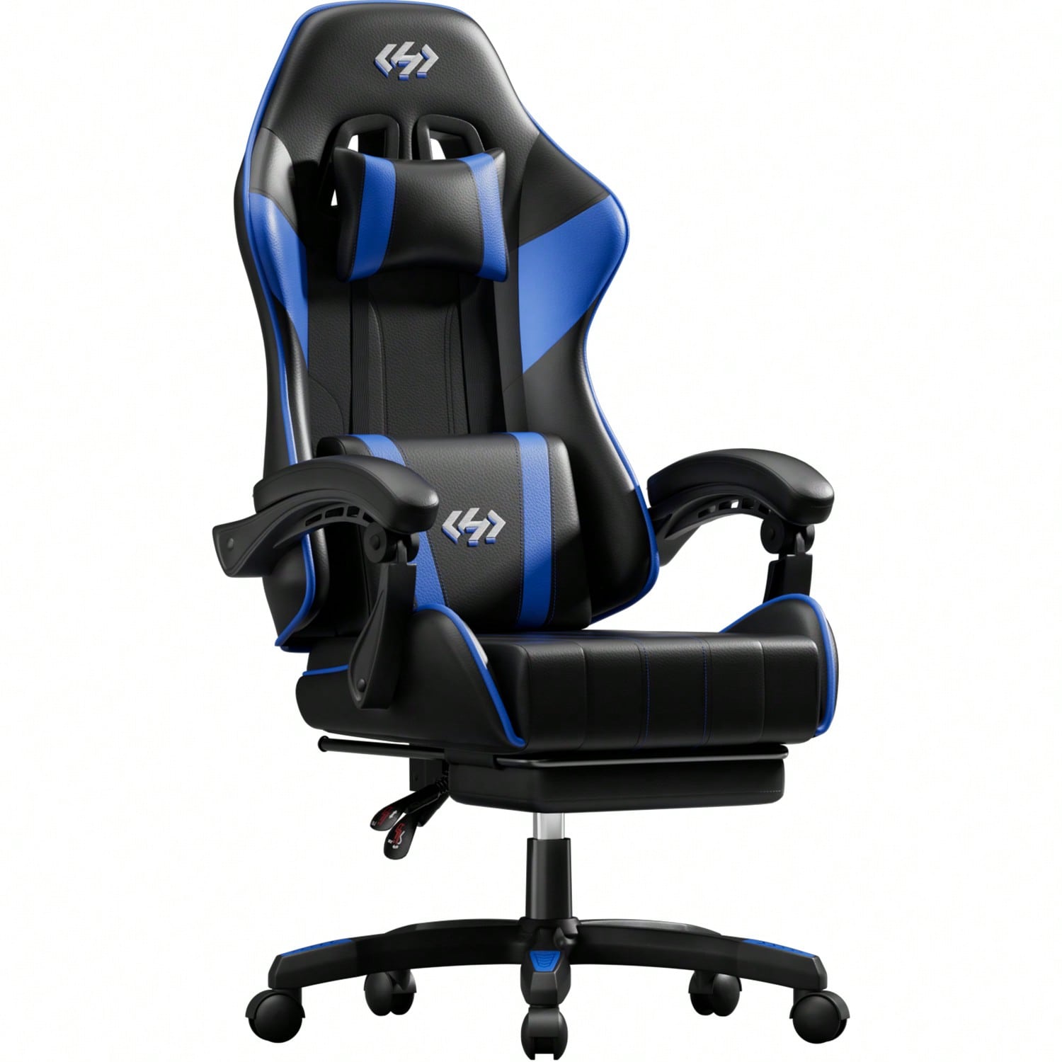 Home Office Chair - เก้าอี้เกมมิ่ง HLDIRECT, เก้าอี้สำนักงานคอมพิวเตอร์ตามหลักสรีรศาสตร์พร้อมที่รองหลัง ที่พักเท้า และที่พักศีรษะ, ปรับความสูงและมุมพนักพิงได้,
