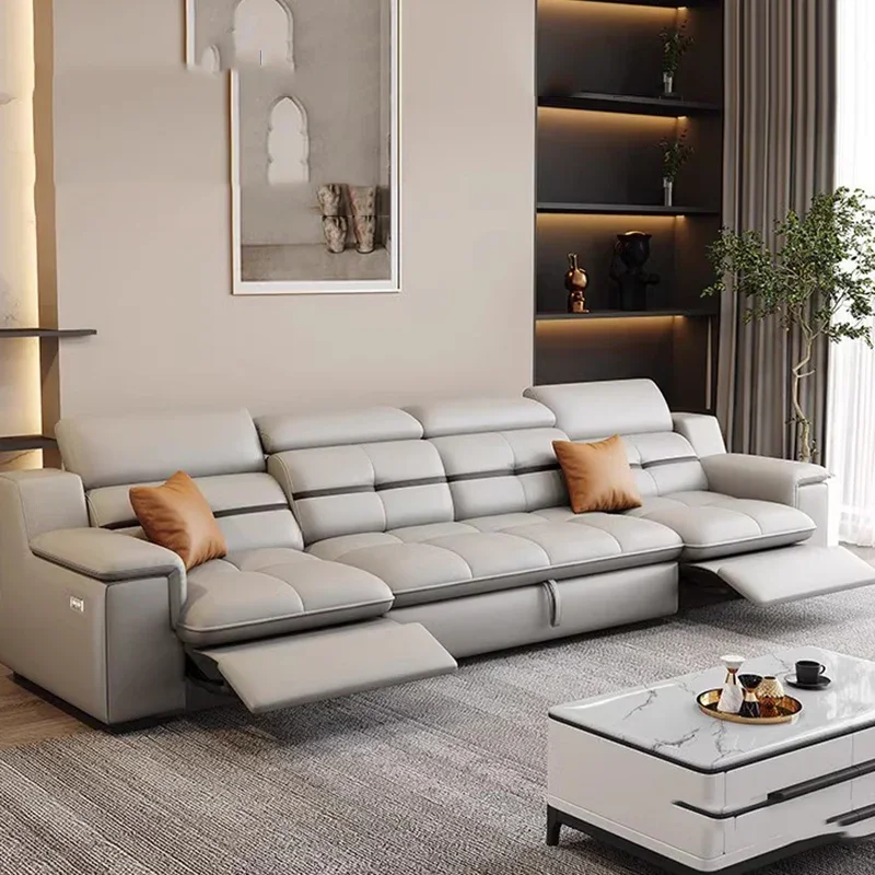 Home Office Furniture - โซฟาห้องนั่งเล่นสีน้ำตาลสไตล์โพสต์โมเดิร์น เก้าอี้พักผ่อนสำนักงาน โซฟาไฟฟ้าปรับนอนได้ โซฟาหรูหราสไตล์นอร์ดิก เฟอร์นิเจอร์ดีไซน์เฉพาะตัว