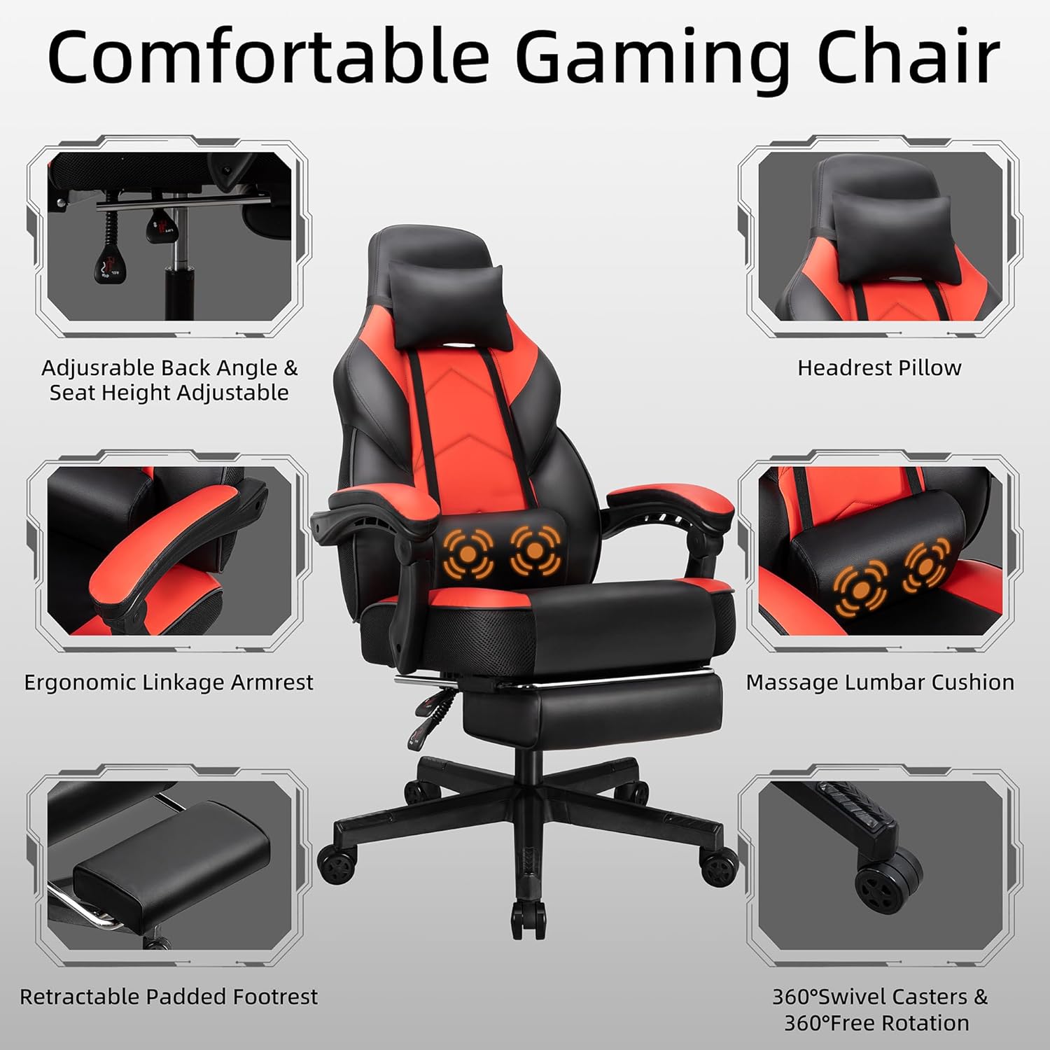 เก้าอี้เกมมิ่งพร้อมที่วางเท้า  - Home Office Chair บทวิจารณ์และราคา