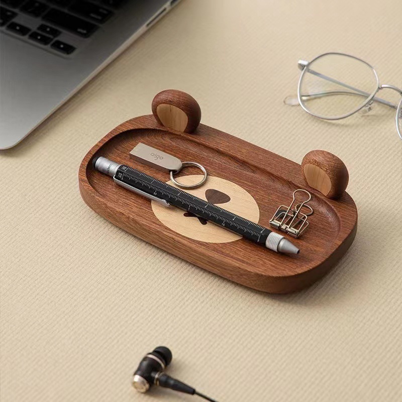 ถาดไม้ใส่หมีทำจากไม้เนื้อแข็งข - Home Office Gif บทวิจารณ์และราคา