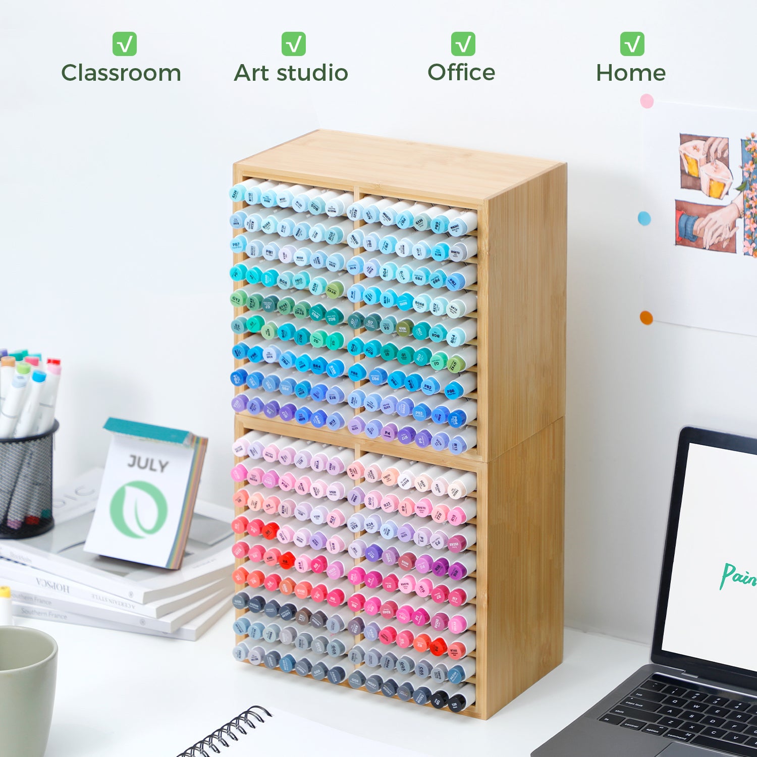 ที่เก็บปากกาไม้ไผ่ ที่เก็บของบ - Desktop Organizer Bamboo บทวิจารณ์และราคา