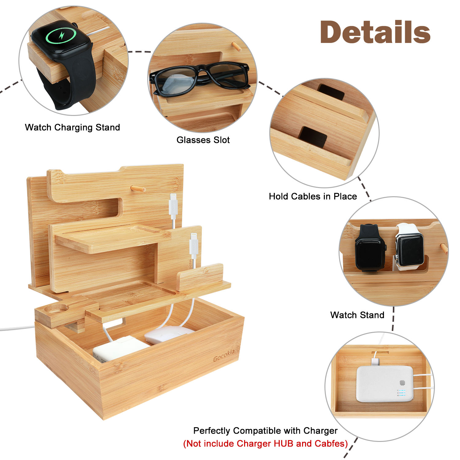 ที่วางโทรศัพท์แบบตั้งโต๊ะ ทำจา - Desktop Organizer Bamboo บทวิจารณ์และราคา